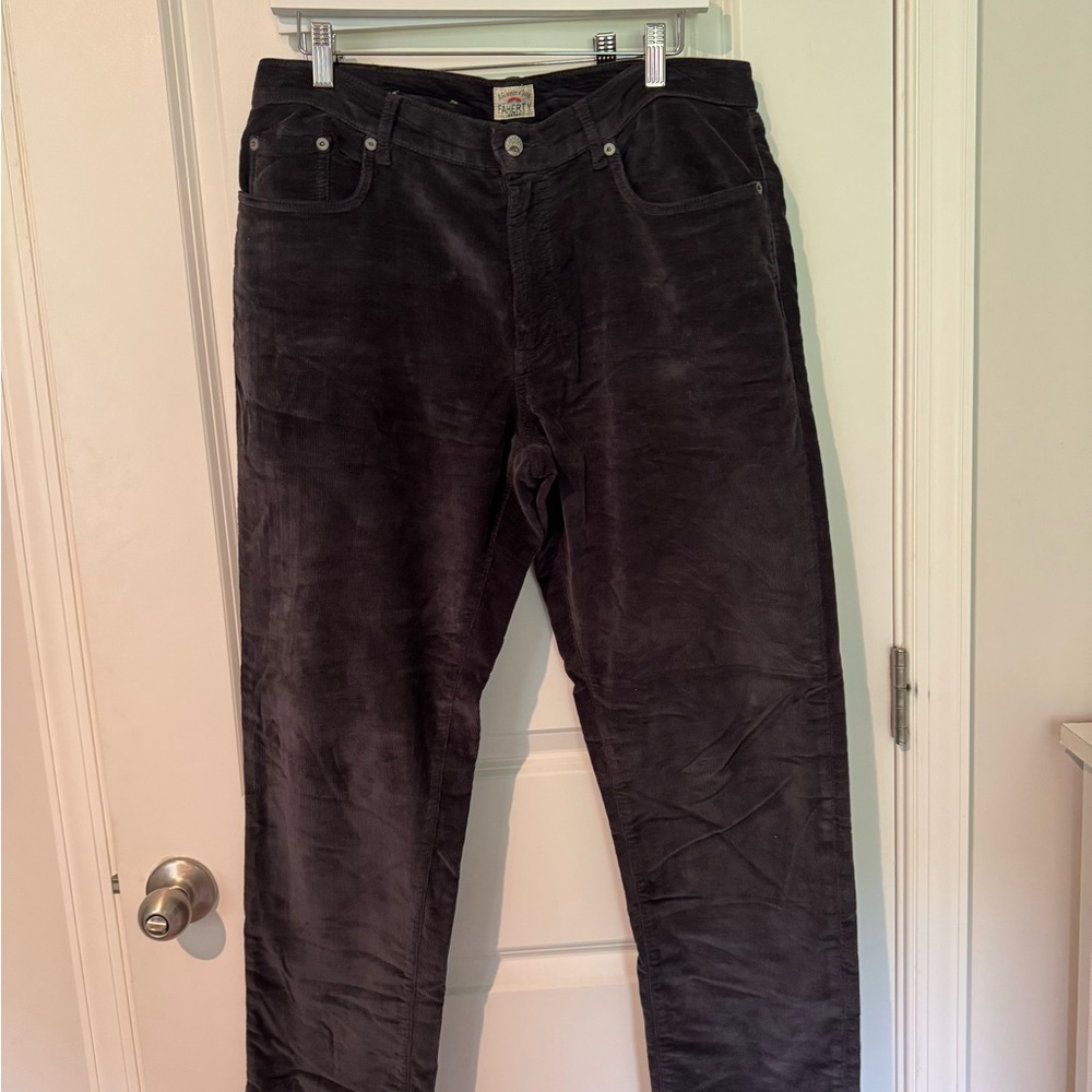 Faherty Black Corduroy Pants Classic Style